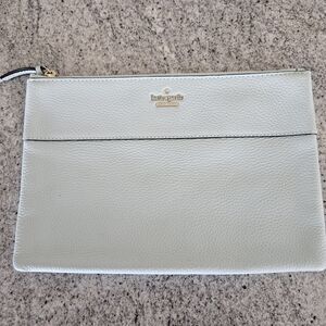 Kate Spade Light Gray Leather Clutch